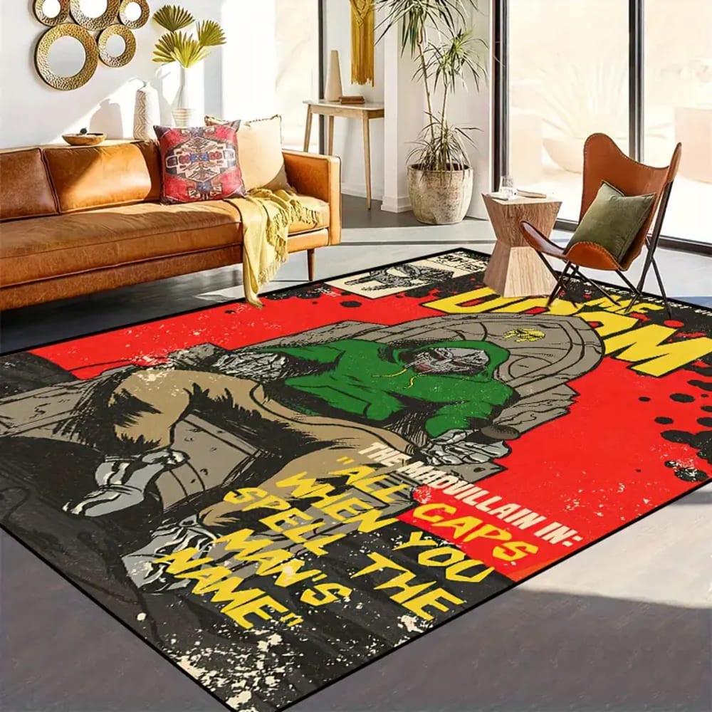 Doomsday ALL CAPS Mask Print Rug